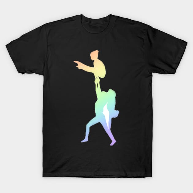 Copy of A women’s trio doing lunge column T-Shirt by artsyreader